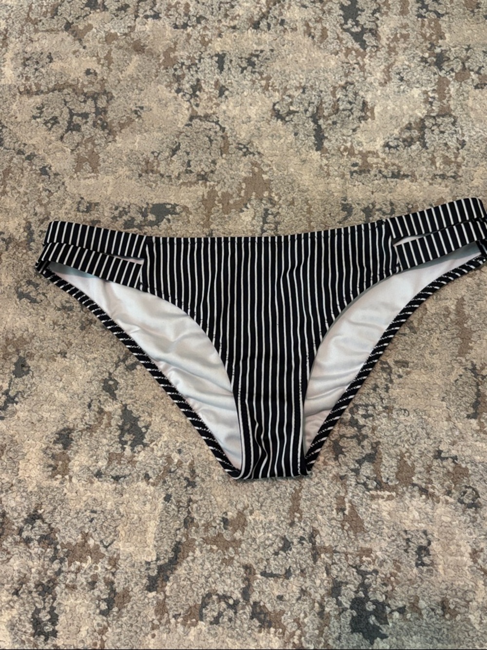 Striped Black & White Bikini Bottom